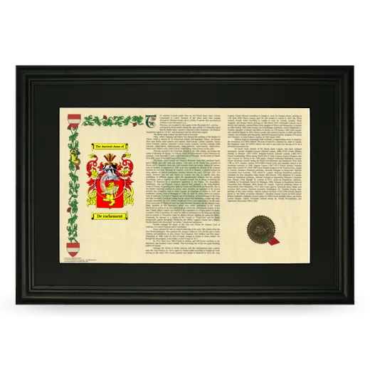 De rochement Deluxe Armorial Landscape Framed- Black